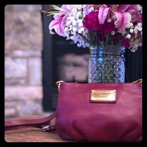 Marc Jacobs dark red leather cross body bag